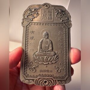 Chinese“ru lai fo zu" tibet Silver Bullion thanka